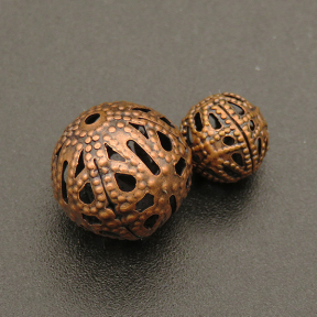 Brass Filigree Beads,Ball,Hollow,Bronze,12mm,Hole:1mm,about 0.8g/pc,50 pcs/package,XFFO00394vkla-L003