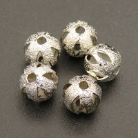 Brass Filigree Beads,Ball,Hollow,Plating White K Gold,8mm,Hole:1.5mm,about 0.3g/pc,50 pcs/package,XFFO00397bkab-L003
