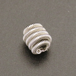 Brass Spring Beads,Spiral Column,Plating White K Gold,7*8mm,Hole:1.5mm,about 0.4g/pc,50 pcs/package,XFFO00399amaa-L003