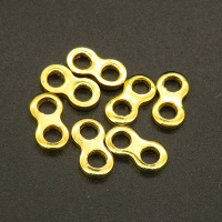 Brass Multi-strand Links,Unlimited,Plating Gold,5*9mm,Hole:2mm,about 0.2g/pc,100 pcs/package,XFFO00403aivb-L003