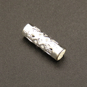 Brass Tube Beads,Hollow,Long tube,Plating silver,4*12mm,Hole:3mm,about 0.2g/pc,100 pcs/package,XFFO00408bhva-L003