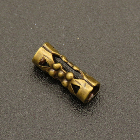 Brass Tube Beads,Hollow,Long tube,Bronze,3*8mm,Hole:2mm,about 0.1g/pc,100 pcs/package,XFFO00412bbov-L003