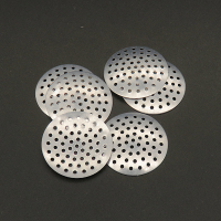 Aluminum Finger Ring/Brooch Sieve Fingdings,Perforated Disc Settings,True color,12mm,Hole:1mm,about 0.1g/pc,100 pcs/package,XFFO00416bhva-L003