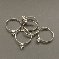 Brass Finger Ring Settings,Ring with needle,Plating White K Gold,19*24mm,Needle:0.8mm,about 1.2g/pc,50 pcs/package,XFFR00001hbab-L003