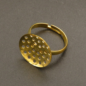 Brass Sieve Ring Settings,Sieve ring,Plating Gold,19*22mm,about 2g/pc,50 pcs/package,XFFR00015hbab-L003
