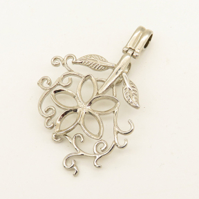 Brass Pendant,Flowers,Plating White K Gold,30*40mm,Needle:1mm,Hole:5*6mm,about 6.2g/pc,10 pcs/package,XFPC00633ibbb-L003
