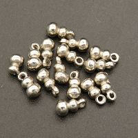 Brass Chain Tabs,Gourd,Plating White K Gold,3*7mm,Hole:1mm,about 0.1g/pc,500 pcs/package,XFPC00661avja-L003