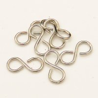 Brass Jump Rings,Infinity,Plating White K Gold,8*4mm,about 0.04g/pc,500 pcs/package,XFCL00646vaia-L003
