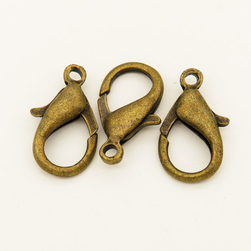 Zinc Alloy Clasps,Lobster Claw Clasps,Bronze,28*18mm,Hole:3mm,about 4g/pc,50 pcs/package,XFCL00648bkab-L003