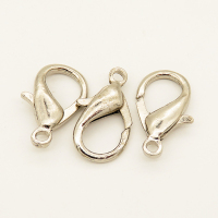 Zinc Alloy Clasps,Lobster Claw Clasps,Plating White K Gold,28*18mm,Hole:3mm,about 4.5g/pc,50 pcs/package,XFCL00650bkab-L003