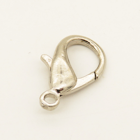 Zinc Alloy Clasps,Lobster Claw Clasps,Plating White K Gold,28*18mm,Hole:3mm,about 4.5g/pc,50 pcs/package,XFCL00650bkab-L003