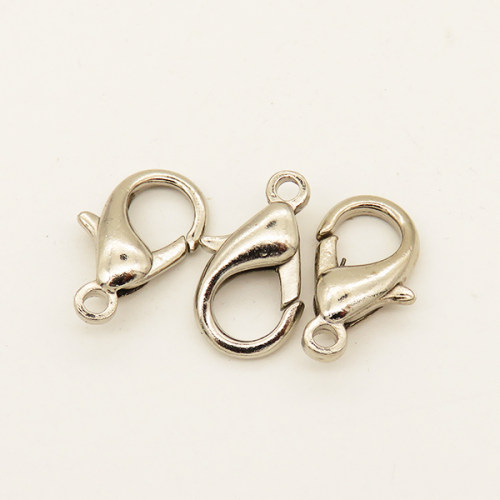 Zinc Alloy Clasps,Lobster Claw Clasps,Plating White K Gold,20*13mm,Hole:2mm,about 2.5g/pc,50 pcs/package,XFCL00652ajlv-L003