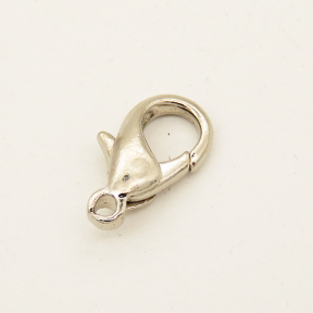 Zinc Alloy Clasps,Lobster Claw Clasps,Plating White K Gold,20*13mm,Hole:2mm,about 2.5g/pc,50 pcs/package,XFCL00652ajlv-L003
