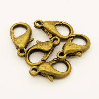 Zinc Alloy Clasps,Lobster Claw Clasps,Bronze,16*9mm,Hole:1.5mm,about 1.4g/pc,50 pcs/package,XFCL00654ajvb-L003