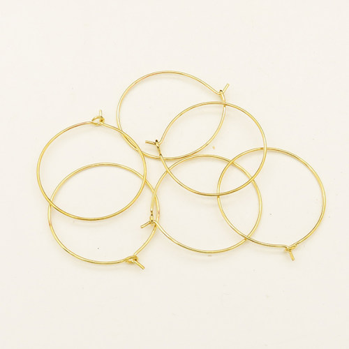 Brass Hoop Earring Findings,Wine Glass Charm Rings,Plating Gold,26mm,about 0.3g/pc,100 pcs/package,XFE00149ahlv-L003