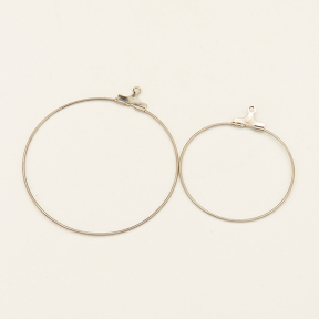 Brass Pendant,Hoop Earring Findings,Plating White K Gold,31mm,Hole:1mm,about 0.4g/pc,100 pcs/package,XFFO00434aivb-L003