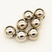 Brass Crimp Beads,Ball,Round,Plating White K Gold,12mm,Hole:2mm,about 1.7g/pc,50 pcs/package,XFFO00437bkab-L003