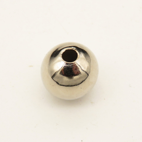 Brass Crimp Beads,Ball,Round,Plating White K Gold,12mm,Hole:2mm,about 1.7g/pc,50 pcs/package,XFFO00437bkab-L003