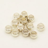 Brass Crimp Beads,Round positioning bead,Plating silver,5mm,Hole:3mm,about 425g/package,10000 pcs/package,XFFO00446vkla-L003