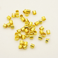 Brass Crimp Beads,Cylinder,Plating Gold,4mm,Hole:2.5mm,about 100g/package,10000 pcs/package,XFFO00448vila-L003
