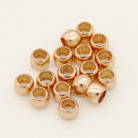 Brass Crimp Beads,Round positioning bead,Plating Rose Golden,4mm,Hole:2mm,about 120g/package,10000 pcs/package,XFFO00450bobb-L003