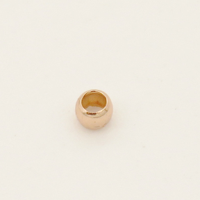 Brass Crimp Beads,Round positioning bead,Plating Rose Golden,4mm,Hole:2mm,about 120g/package,10000 pcs/package,XFFO00450bobb-L003