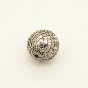 Brass Wire Beads,Round,Plating White K Gold,9mm,Hole:1mm,about 0.4g/pc,50 pcs/package,XFFO00475bkab-L003