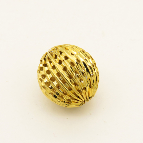 Brass Filigree Beads,Round,Plating Gold,10mm,Hole:2mm,about 0.6g/pc,50 pcs/package,XFFO00478bkab-L003