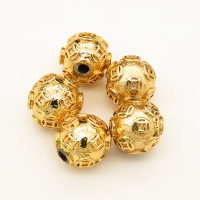 Zinc Alloy Beads,Make a fortune,Plating Gold,9mm,Hole:2mm,about 3.5g/pc,10 pcs/package,XFFO00506hbab-L003