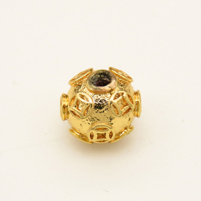 Zinc Alloy Beads,Make a fortune,Plating Gold,9mm,Hole:2mm,about 3.5g/pc,10 pcs/package,XFFO00506hbab-L003