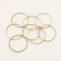 Brass Linking Rings,Wavy Circle,Plating White K Gold,20mm,about 0.3g/pc,100 pcs/package,XFJ00113ajvb-L003