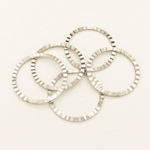 Brass Linking Rings,Wavy Circle,Plating White K Gold,30mm,about 1.4g/pc,100 pcs/package,XFJ00123bkab-L003