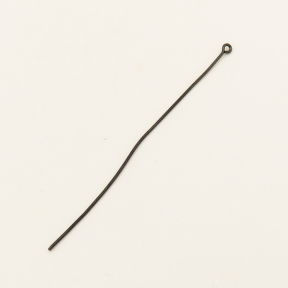 Brass Pins,Eye pins,Plating Gun black,76mm,Needle:1mm,Hole:1mm,about 0.25g/pc,100 pcs/package,XFP00049bhva-L003
