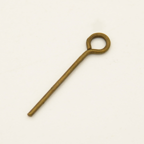Brass Pins,Eye pins,Bronze,13.5mm,Needle:1mm,Hole:2mm,about 0.07g/pc,500 pcs/package,XFP00053vaia-L003