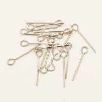 Brass Pins,Eye pins,Plating White K Gold,16mm,Needle:1mm,Hole:2mm,about 0.07g/pc,500 pcs/package,XFP00055vaia-L003