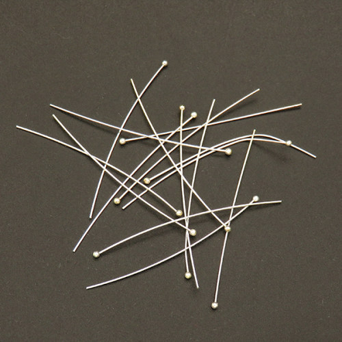Brass Head pins,Round head pin,Plating silver,46mm,Needle:1mm,about 0.03g/pc,500 pcs/package,XFP00075baka-L003