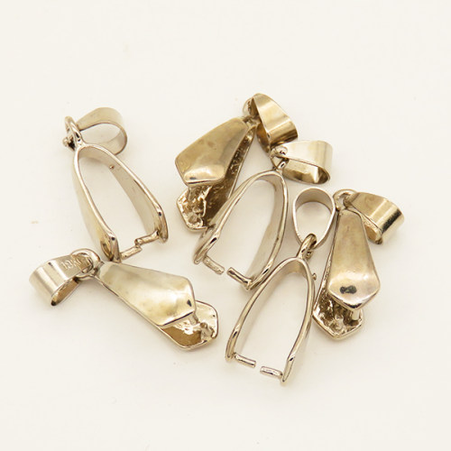 Brass Pinch Bails,Pendant Bails,Plating White K Gold,24*11mm,Hole:6mm,about 1g/pc,50 pcs/package,XFPB00100bkab-L003