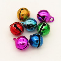 Brass Pendant,Bell Pendant,Electroplating paint,Random mixed color,8*6mm,Hole:1mm,about 0.2g/pc,100 pcs/package,XFPC00671bhva-L003