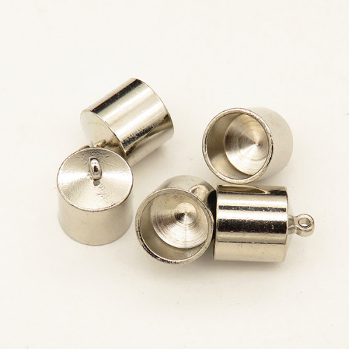 Brass Cord End,End Caps,Plating White K Gold,13*10*1mm,Hole:1.5mm,about 2.5g/pc,50 pcs/package,XFT00078bkab-L003
