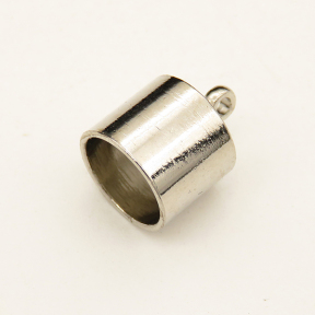 Brass Cord End,End Caps,Plating White K Gold,13*10*1mm,Hole:1.5mm,about 2.5g/pc,50 pcs/package,XFT00078bkab-L003