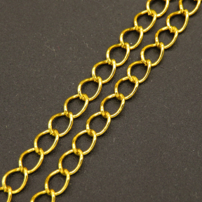 Brass Chain,Twisted Chains Curb Chain,Plating Gold,May Fade,4mm,about 790g/package,100 m/package,XMC00132aaha-L003