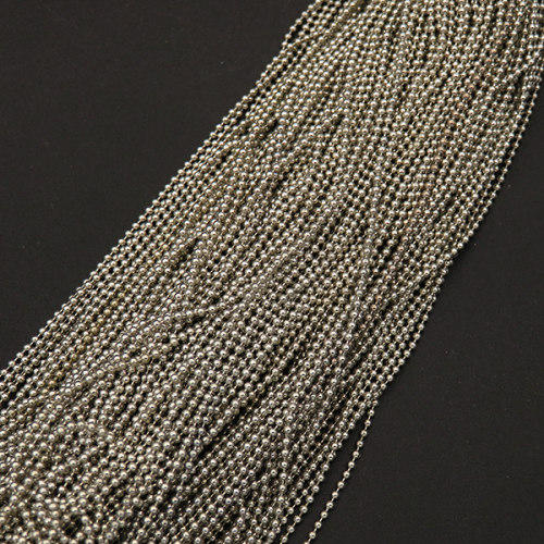 Brass Chain,Ball Chains,Soldered,Plating White K Gold,May Fade,1mm,about 345g/package,100 m/package,XMC00148aaha-L003