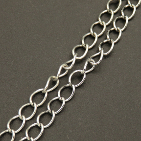 Brass Chain,Twisted Chains Curb Chain,Plating White K Gold,May Fade,4mm,about 1490g/package,100 m/package,XMC00152aahi-L003