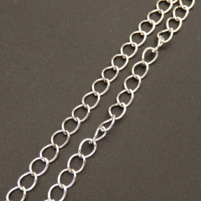 Brass Chain,Twisted Chains Curb Chain,Plating White K Gold,May Fade,3.5mm,about 780g/package,100 m/package,XMC00156aaha-L003
