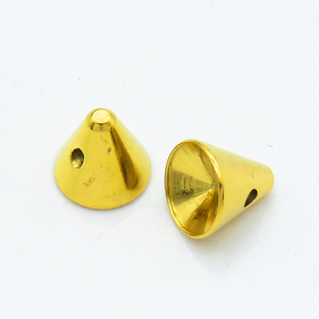 304 Stainless Steel Bead Cap & Cone,End Caps For Jewelry Making,Vacuum plating gold,7x7mm,Hole: 1.5mm,about 0.63 g/pc,10 pcs/package,XFCC00075ahlv-066