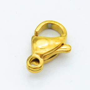 304 Stainless Steel Lobster Claw Clasps,Parrot Trigger Clasps,Vacuum plating gold,3.5x7x10mm,Hole: 1.5mm,about 0.34 g/pc,50 pcs/package,XFCL00677ainl-066