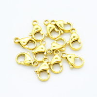 304 Stainless Steel Lobster Claw Clasps,Parrot Trigger Clasps,Vacuum plating gold,4x8x13mm,Hole: 2mm,about 0.65 g/pc,50 pcs/package,XFCL00685ajka-066