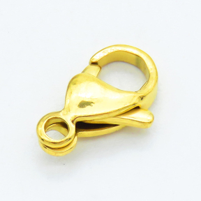 304 Stainless Steel Lobster Claw Clasps,Parrot Trigger Clasps,Vacuum plating gold,4x8x13mm,Hole: 2mm,about 0.65 g/pc,50 pcs/package,XFCL00685ajka-066