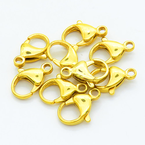 304 Stainless Steel Lobster Claw Clasps,Parrot Trigger Clasps,Vacuum plating gold,4.5x10x16mm,Hole: 2mm,about 1.07 g/pc,50 pcs/package,XFCL00691akhl-066