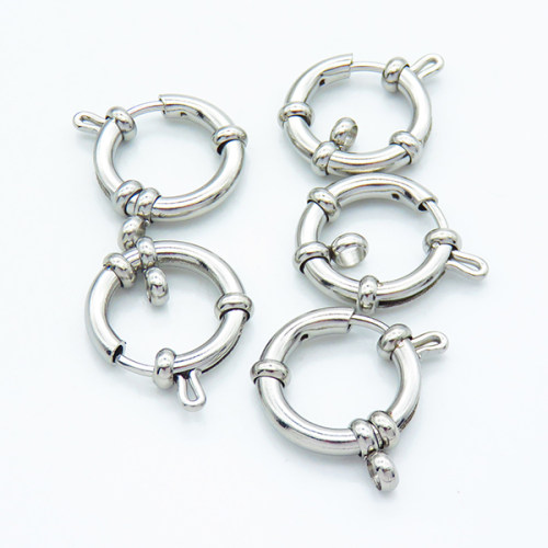 304 Stainless Steel Spring Ring Clasps,DIY jewelry Fastener Hook,True color,3x18mm,Hole: 3mm,about 1.75 g/pc,10 pcs/package,XFCL00697aivb-906